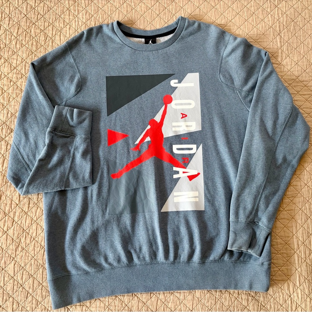 Nike Air Jordan Crewneck XXL Blue Retro Barcelona Olympic Jumpman Sweatshirt
